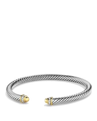 David Yurman Cable Classics Bracelet with Gold Domes & Diamonds
