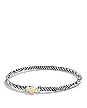 David Yurman - Cable Collectibles Heart Bracelet with 18K Gold, 3mm