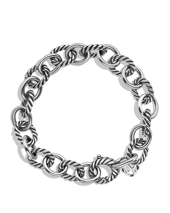 Shop David Yurman Medium Oval Link Bracelet In Silver