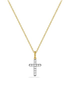 David Yurman - Cable Collectibles Cross Necklace with Diamonds in 18K Gold