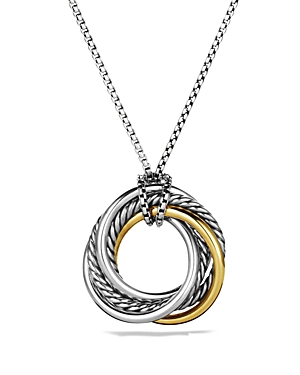 Photos - Pendant / Choker Necklace David Yurman Crossover Small Pendant Necklace with 14K Gold Silver/Gold N1 