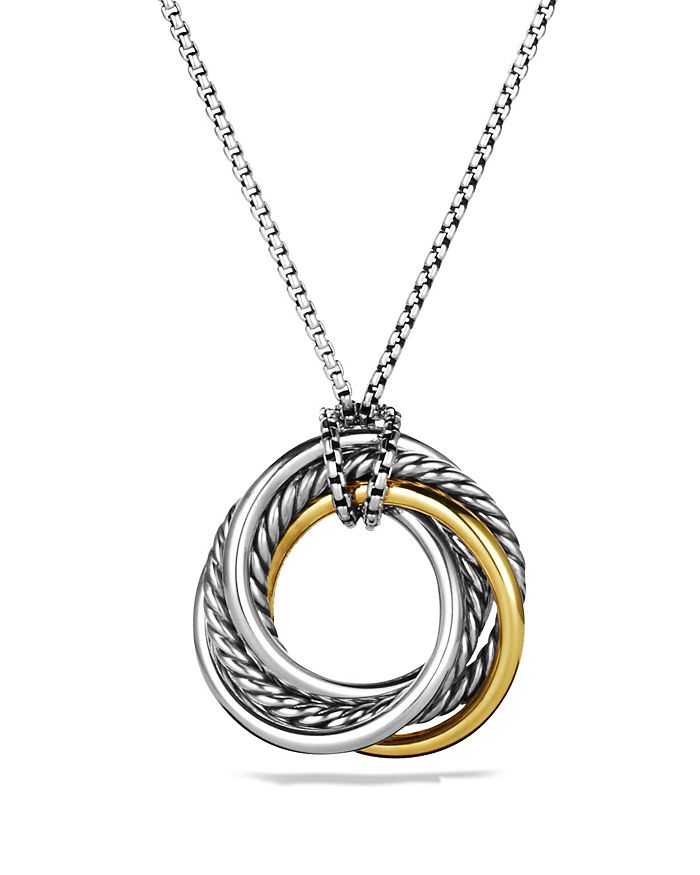 DAVID YURMAN CROSSOVER SMALL PENDANT NECKLACE WITH 14K GOLD,N11641 S4
