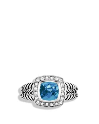 Petite Albion&reg; Ring in Sterling Silver with Gemstone and Diamonds, 7mm