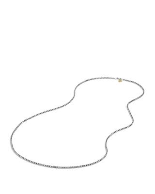 Small Box Chain Necklace with an Accent of 14K Gold 36", 2.7mm