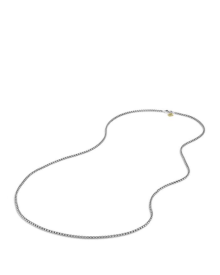 Shop David Yurman Small Box Chain Necklace With An Accent Of 14k Gold 2.7mm, 36 In Silver/yellow Gold