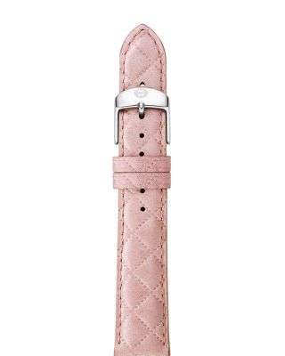 MICHELE - Quilted Leather Watch Strap, 16-18mm