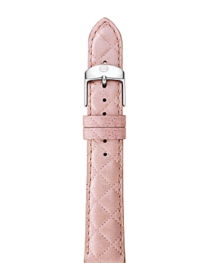 Michele Quilted Leather Watch Strap, 16-18mm In Pink