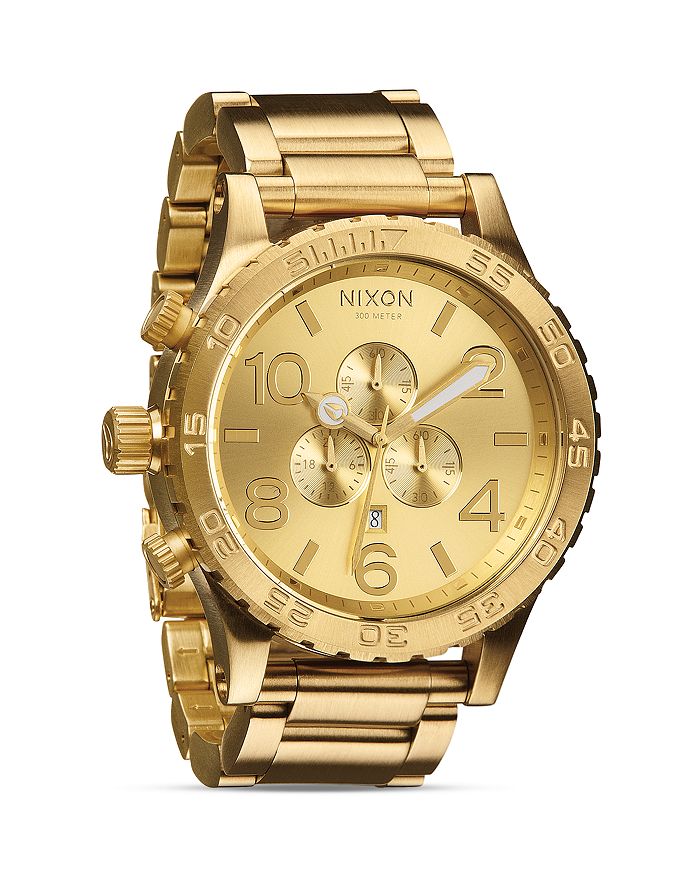 Shop Nixon 51-30 Chronograph Watch, 51mm In All Gold