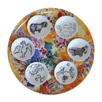 Bernardaud - Marc Chagall Joseph Tribe Seder Platter & Dishes, Set of 6