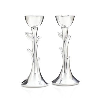 Nambé Tree of Life Sabbath Candlestick, Set of 2 | Bloomingdale's Home Decor