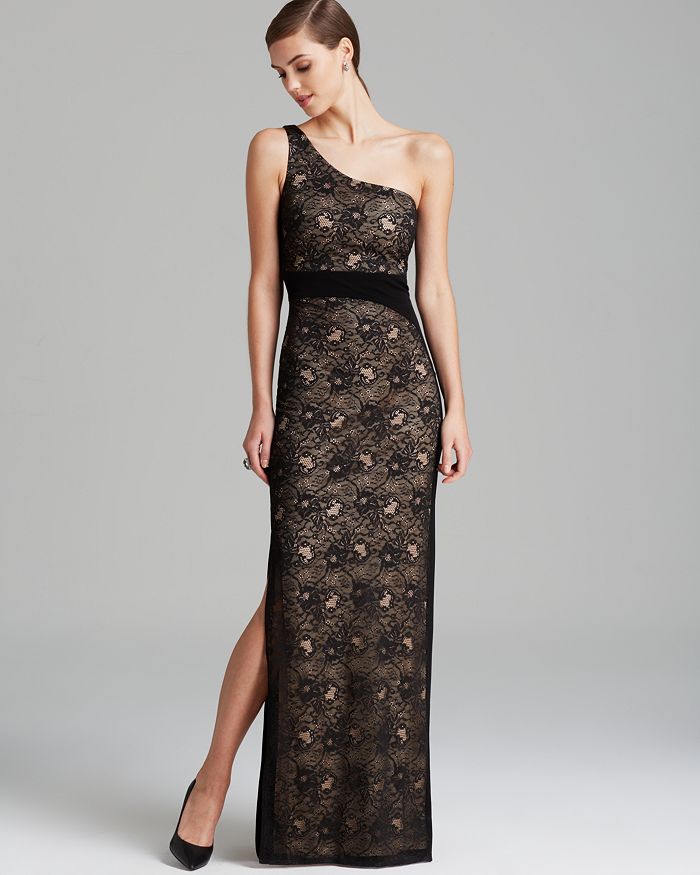 Laundry by Shelli Segal Gown - One Shoulder Stretch Lace | Bloomingdale's