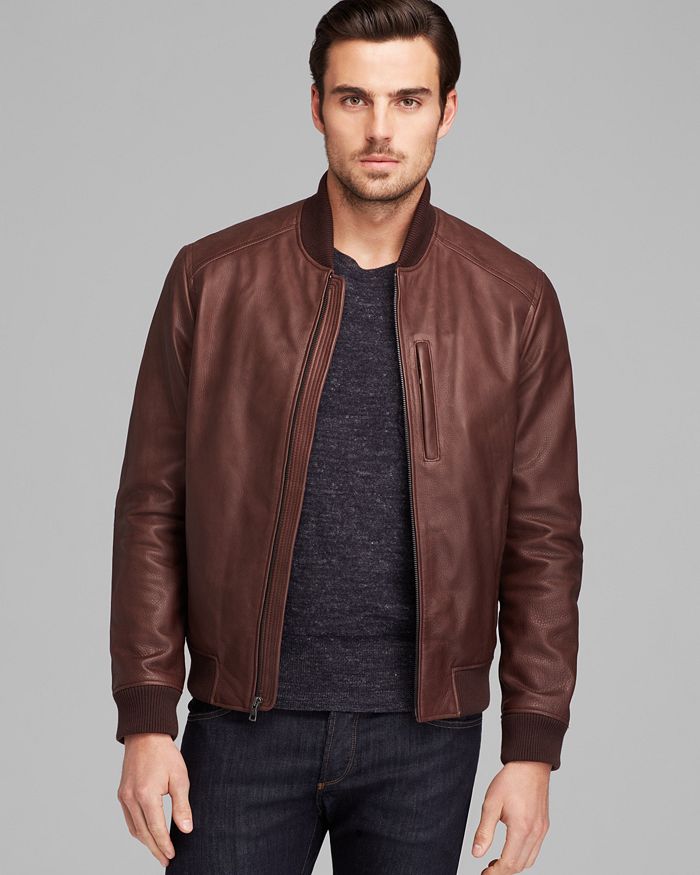Cole Haan Varsity Leather Jacket | Bloomingdale's