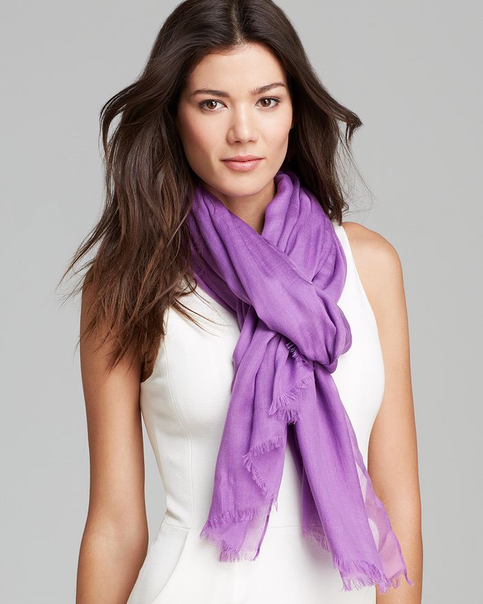 AQUA Solid Fringe Scarf 100 Exclusive Bloomingdale's