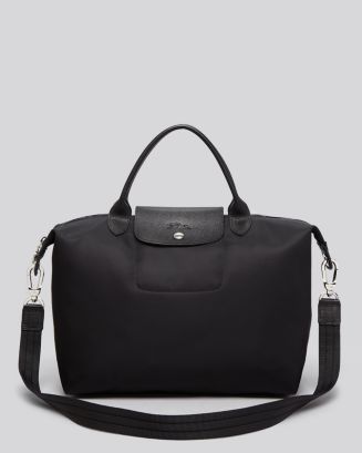 Longchamp Le Pliage Neo Black Nylon Clutch Bag at FORZIERI