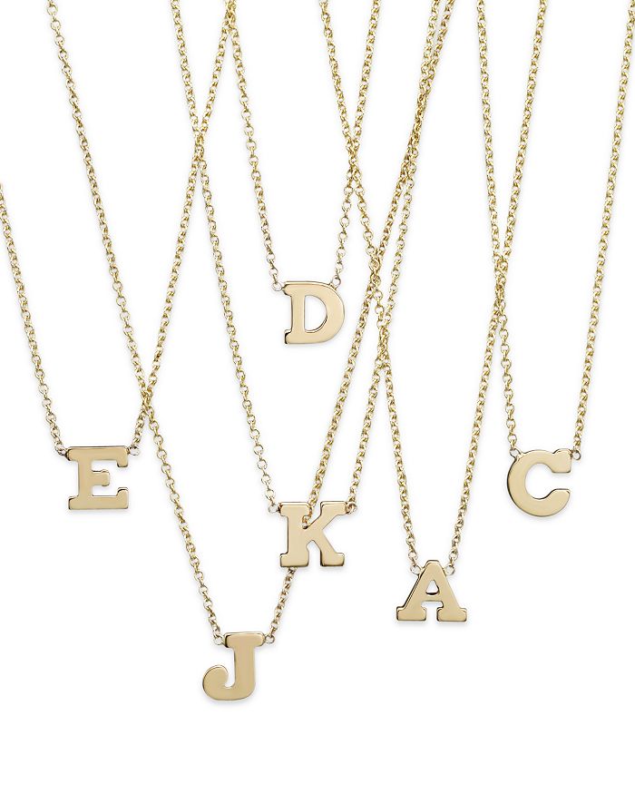 Shop Zoë Chicco 14k Yellow Gold Initial Necklace, 16 In H