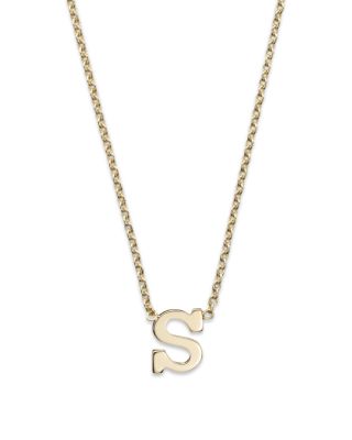 Zoe Chicco 14K Yellow Gold Initial Necklace, 16