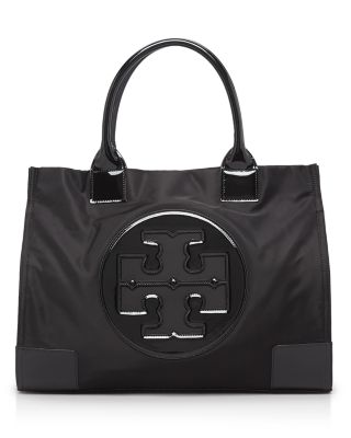 Tory Burch Ella Nylon Tote Black Large Size New With Inner Pockets  Lightweight