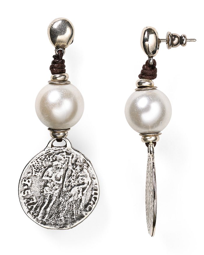 Uno De 50 Alexandria Earrings In Silver/pearl