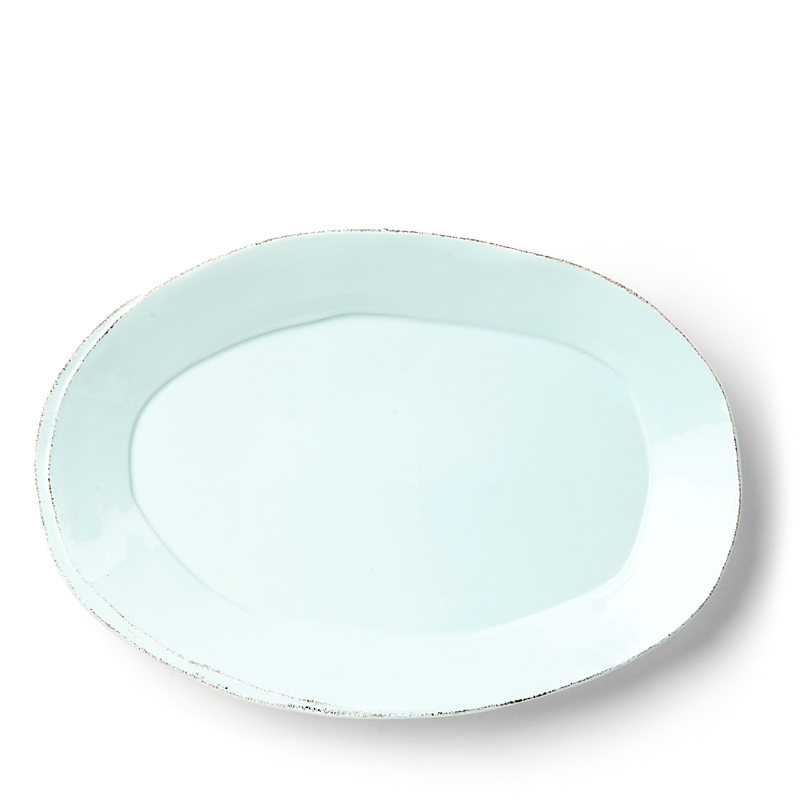 Vietri Lastra Collection Oval Platter In Aqua