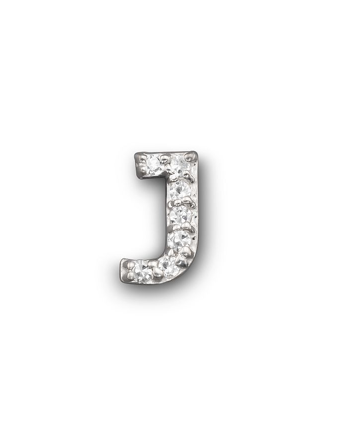 Kc Designs Diamond Initial Stud Earring In 14k White Gold In J