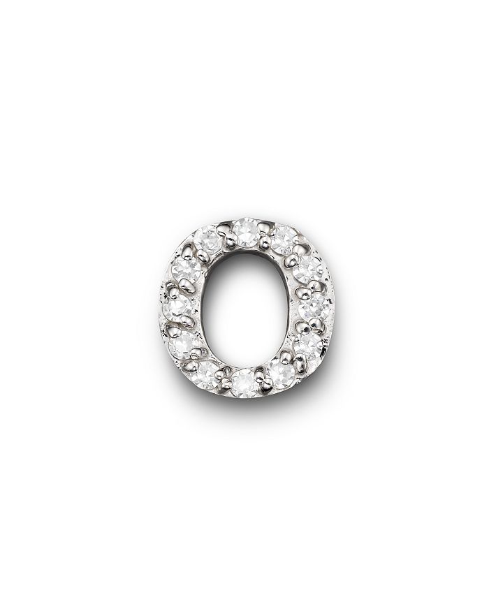 Kc Designs Diamond Initial Stud Earring In 14k White Gold In O