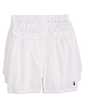 Polo Ralph Lauren Classic Fit Woven Boxers, Pack Of 3 In White