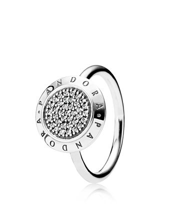 welvaart afdeling Voorafgaan Pandora Sterling Silver & Cubic Zirconia PANDORA Signature Ring |  Bloomingdale's