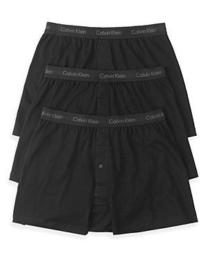 Calvin Klein Cotton Classics Knit Boxers, Pack Of 3 In Black