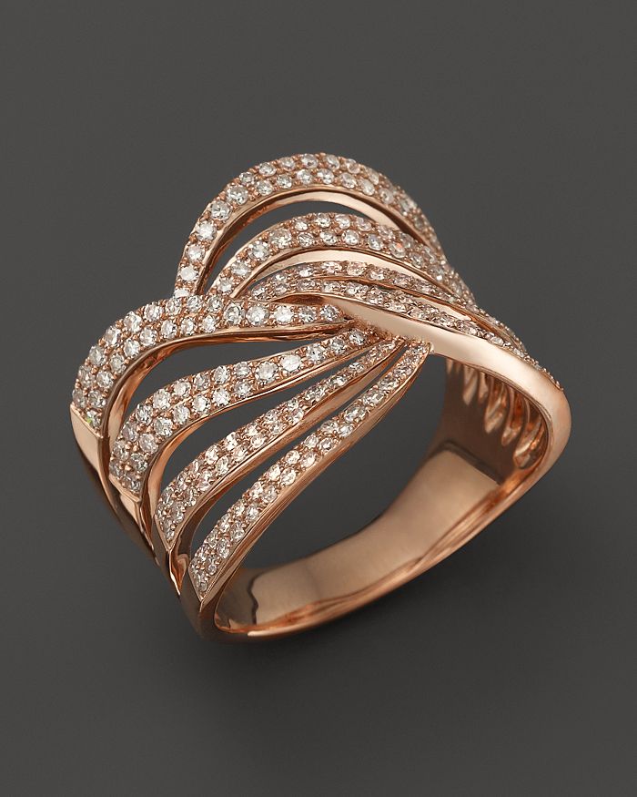 Bloomingdale's Diamond Multirow Twist Ring in 14K Rose Gold, .70 ct. t