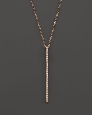 diamond stick pendant necklace