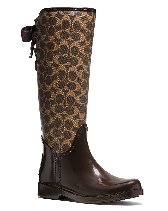 COACH Tristee Logo Lace Up Rain Boots Bloomingdale s
