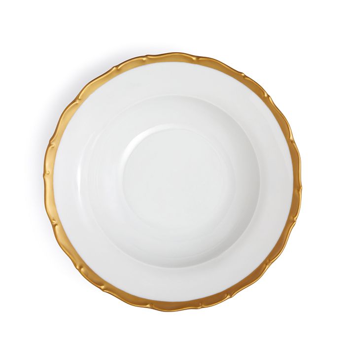Anna Weatherley Anna's Golden Patina Rimmed Soup Plate In White