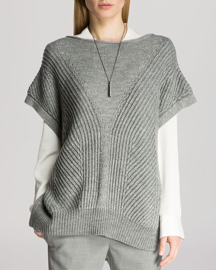 HALSTON HERITAGE HALSTON Sweater - Short Sleeve Poncho | Bloomingdale's