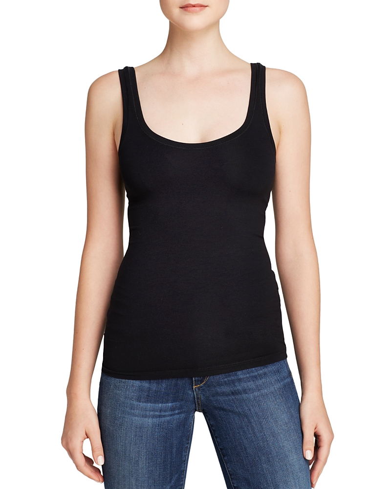 Theory Len Tubular Stretch Jersey Tank Top In Black