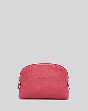 Longchamp Le Foulonne Leather Cosmetics Case In Pink/silver
