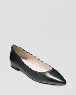 scalloped pointed toe flats