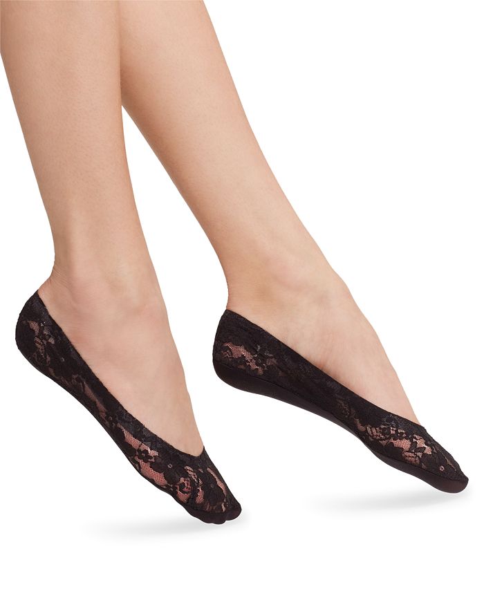 Shop Hue Lace Perfect Edge Liner Socks In Black