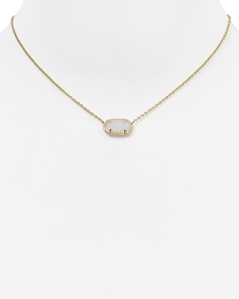 Kendra Scott Elisa Pendant Necklace In Gold/iridescent Drusy