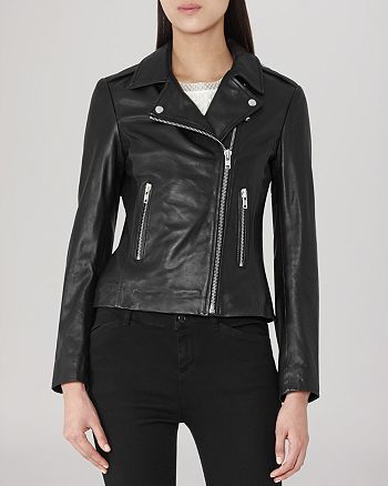 REISS Jacket - Virna Leather Biker | Bloomingdale's