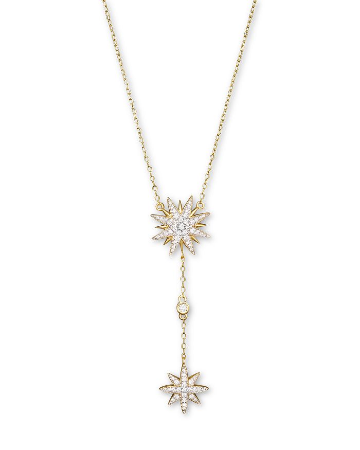 Bloomingdale's Diamond Starburst Drop Pendant Necklace In 14k Yellow Gold, .40 Ct. T.w.