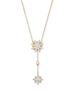 Diamond Starburst Drop Pendant Necklace in 14K Yellow Gold,.40 ct. t.w.