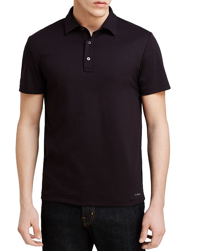 Shop Michael Kors Sleek Slim Fit Polo Shirt In Black