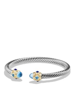 David Yurman Renaissance Bracelet with Blue Topaz, Lapis Lazuli