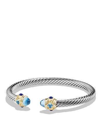 David Yurman Renaissance Bracelet with Blue Topaz Lapis Lazuli and 14K