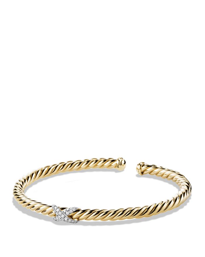 David Yurman X Bracelet with Diamonds in 18K Gold | Bloomingdale's