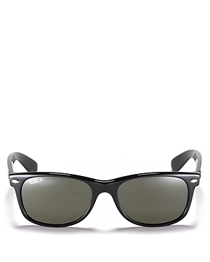 Ray Ban Ray-ban New Wayfarer Polarized Sunglasses, 55mm In Black/dark Green Polarized