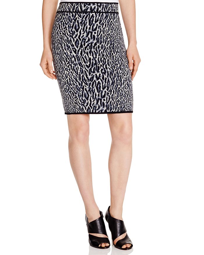 BCBGMAXAZRIA Pavel Cheetah Jacquard Pencil Skirt 100 Exclusive