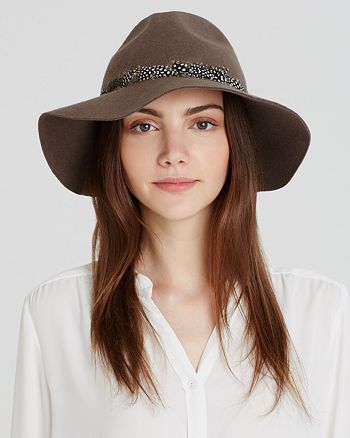 August Hat Company August Accessories Felt Fedora with Feather Trim ...