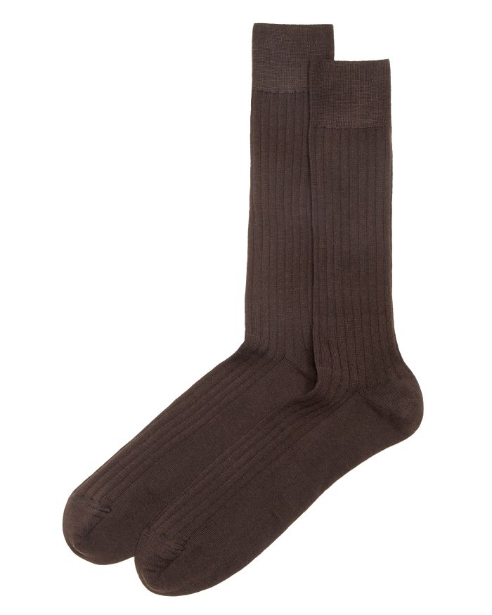 The Men's Store At Bloomingdale's Ribbed Dress Socks - 100% Exclusive In Brown