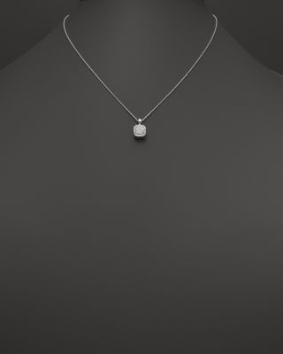 Diamond Cluster Pendant Necklace in 14K White Gold, 0.50 tcw&nbsp;
